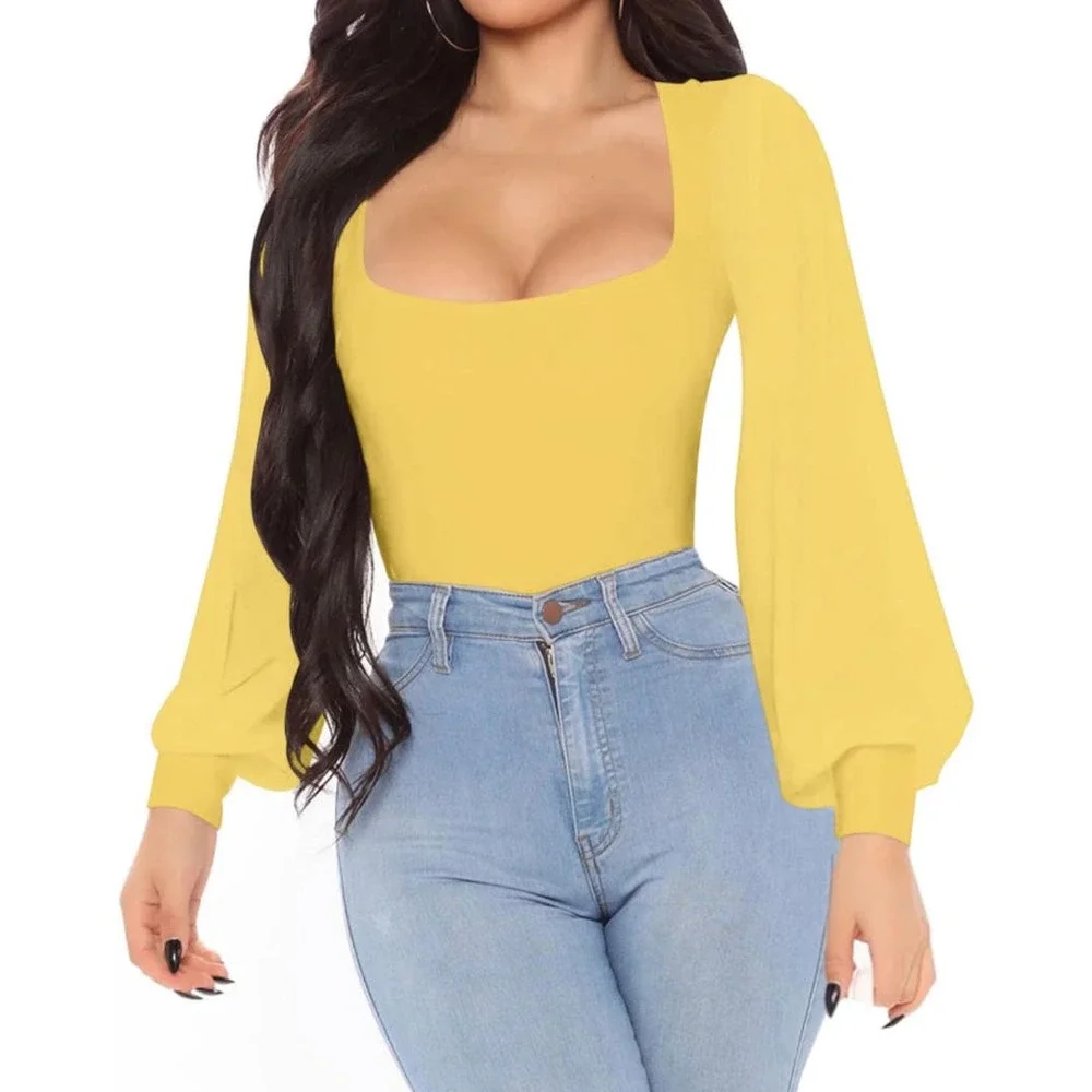 Lantern Sleeve Bodysuit- Size XS - Picture 2 of 5